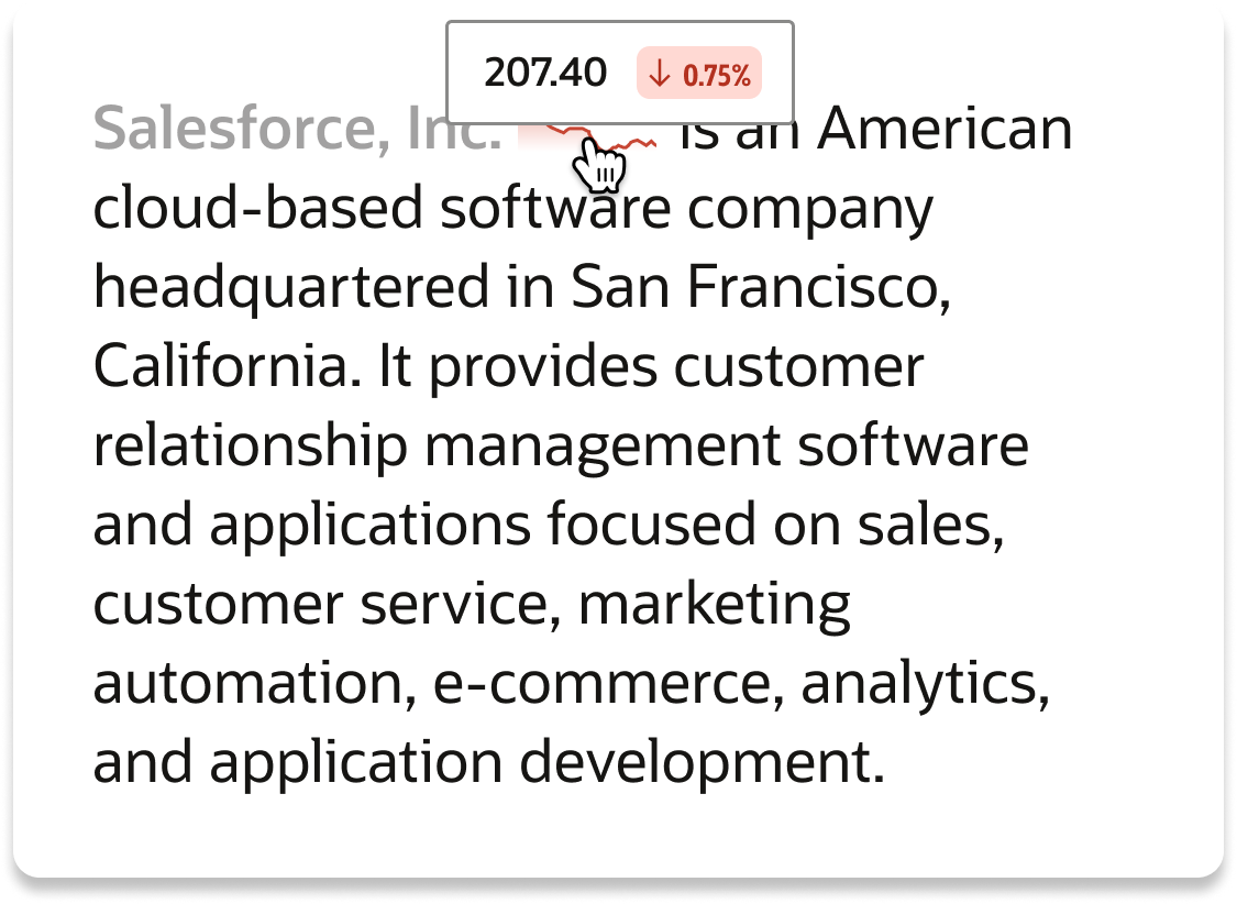 Inline Analytics component